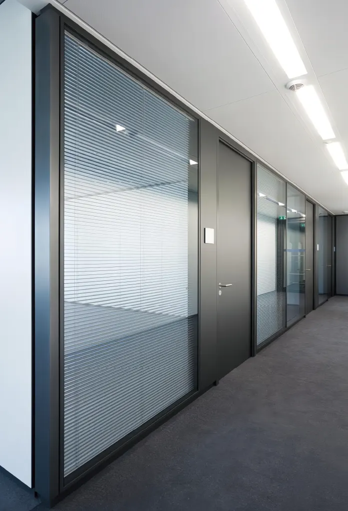 What is an office glass partition wall?